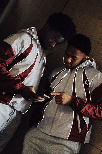 GULLYGUY JACKET - BURGUNDY/LIGHT GREY